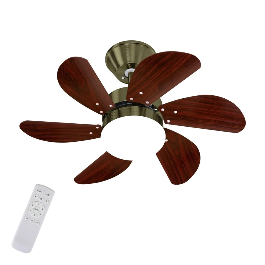 NETTLIFE Deckenventilator aus Metall in Braun mit LED-Licht, Fernbedienung und Timer, modern, Durchmesser: 75 cm - Bild 2