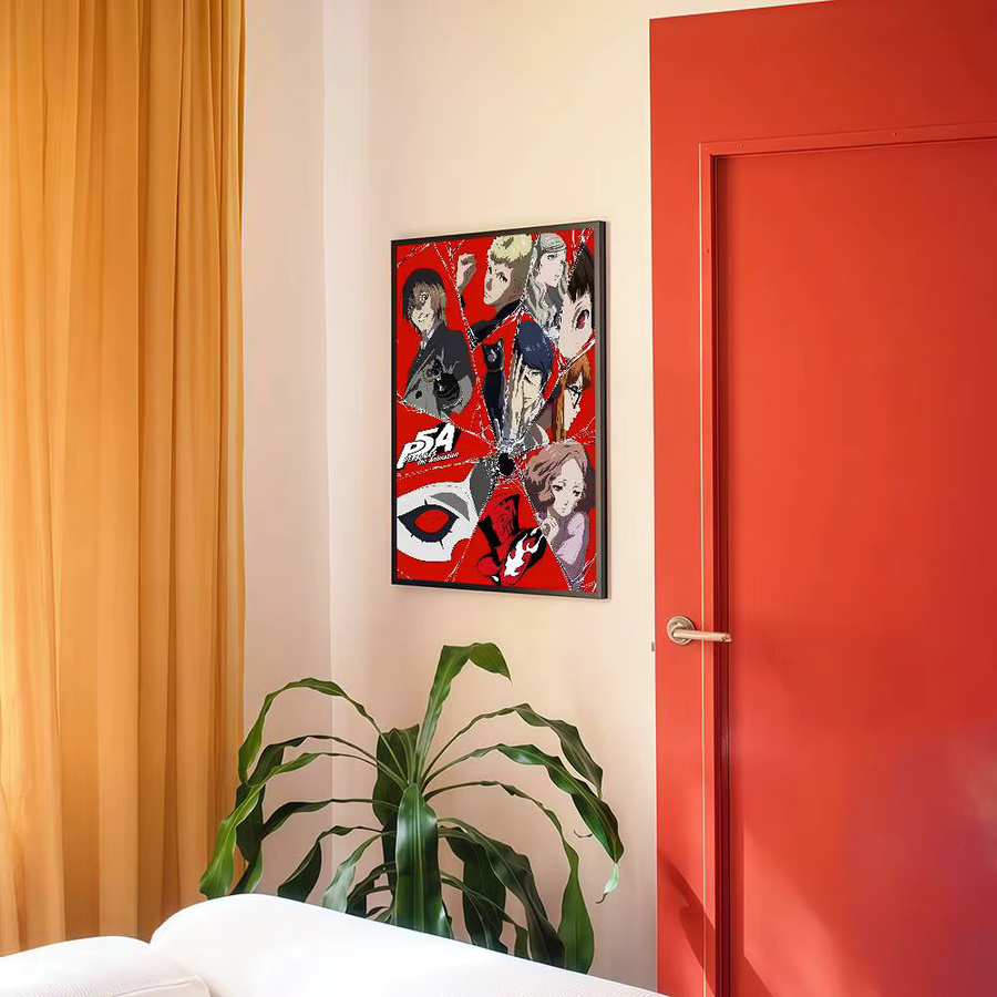 Bilibili Persona 5 selbstklebendes Poster im Vintage-Stil, mehrfarbig, rechteckig - Bild 3