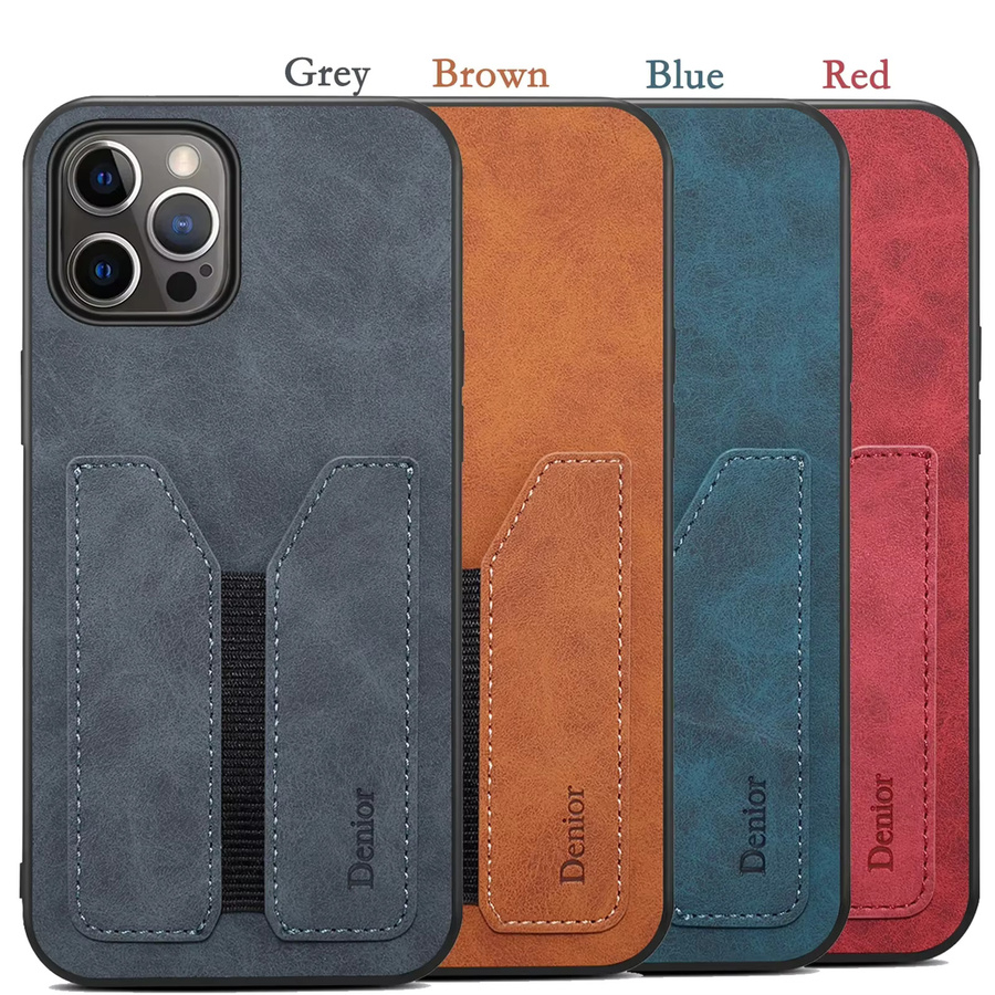 Handyhülle aus PU Leder mit Kartenhalter und Brieftasche für Apple iPhone 16 15 14 13 12 11 Pro Max Mini in Rot und Braun - Bild 3