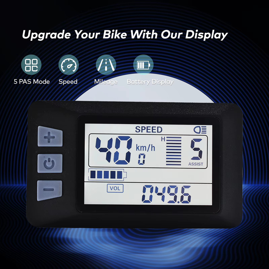 Haytrix S866 Fatbike V20 E-Bike LCD-Display Tachometer in Schwarz - Bild 3