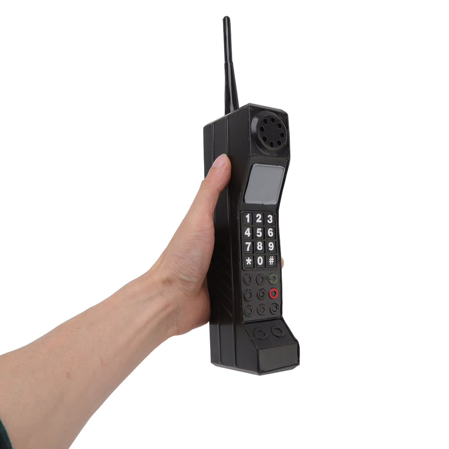 Qiilu Retro Handy Modell Vintage Ziegel Ornament in Schwarz als fotografisches Requisit aus Kunststoff - Bild 4
