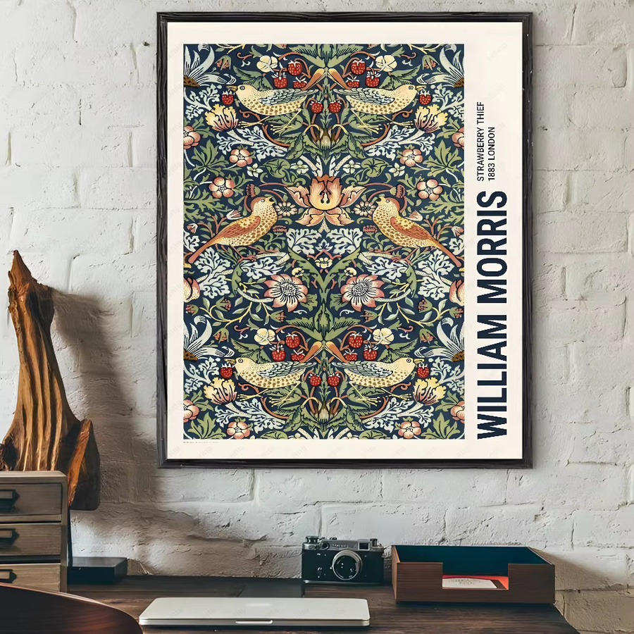 Potdemiel Vintage William Morris Schmetterlings-Poster als Leinwand-Wandkunst mit floralem Motiv in Mehrfarbig - Bild 3