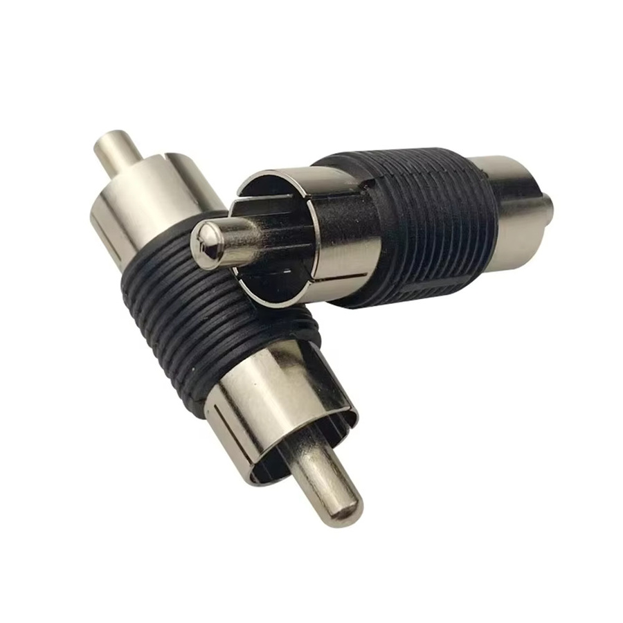 RCA Buchse auf Buchse Adapter Stecker auf Stecker Video Audio Konverter Schwarz - Bild 2
