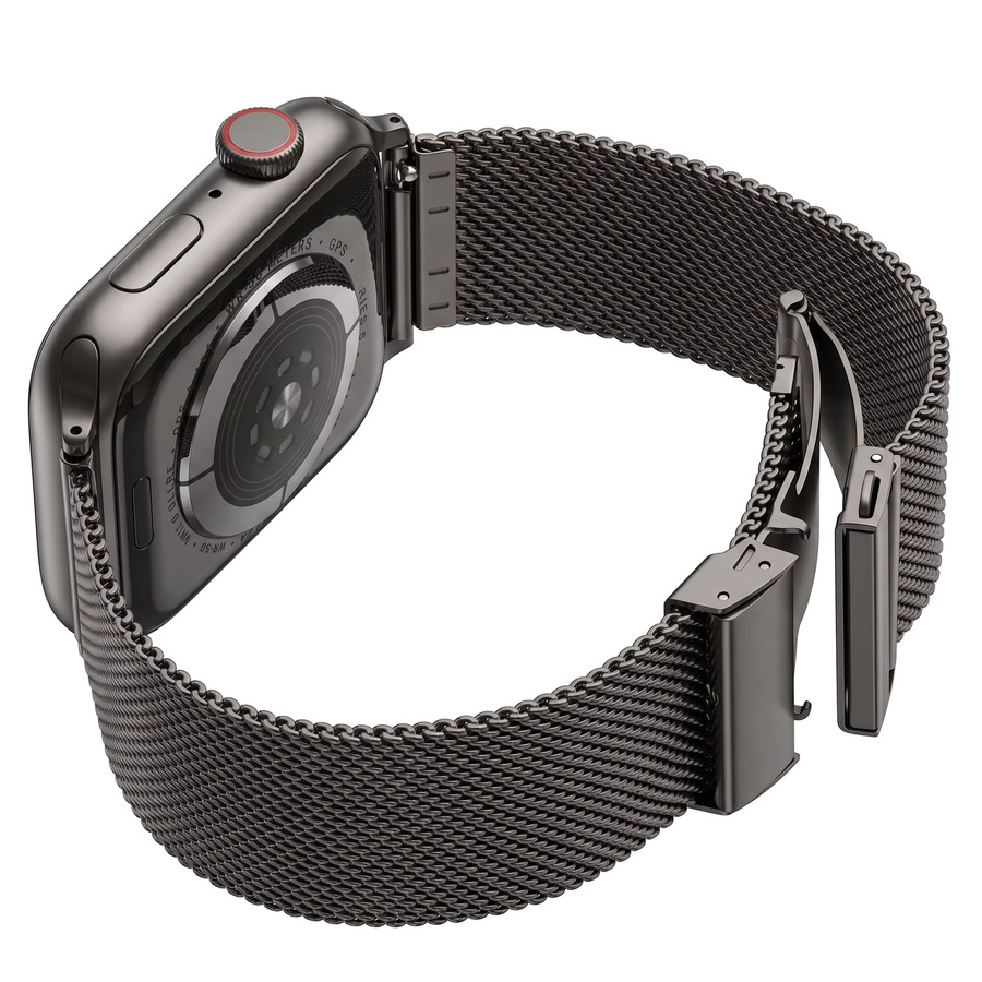 ChronoLink Uhrenarmband Milanaise, Edelstahl, Schwarz, Kompatibel mit Apple Watch - Bild 2
