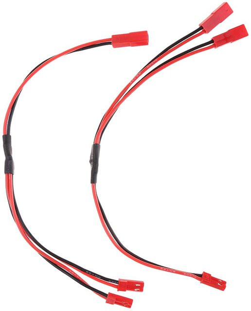 20AWG RC-Ladekabel mit JST-Stecker auf Buchse und Y-Verbinder in Rot für Indoor Mini RC-Modell-Akkus - Bild 1