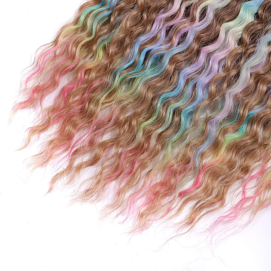 FREEDOM Twist Crochet Haar Extensions, 55 cm, Ombre Braun Regenbogenfarben - Bild 5