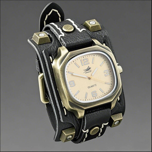 YIRAN Armbanduhr Quarz, Leder, Schwarz, Herren - Bild 1