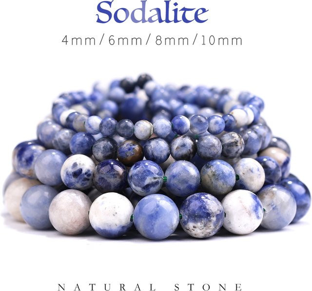 SHIJIWLS Perlen, Blauer Sodalith, Unisex - Bild 1