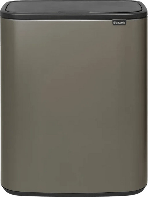 Brabantia Bo Touch Mülleimer mit 2 x 30 Liter Volumen in Platinum Silver/Grey mit herausnehmbaren Inneneimern - Bild 1