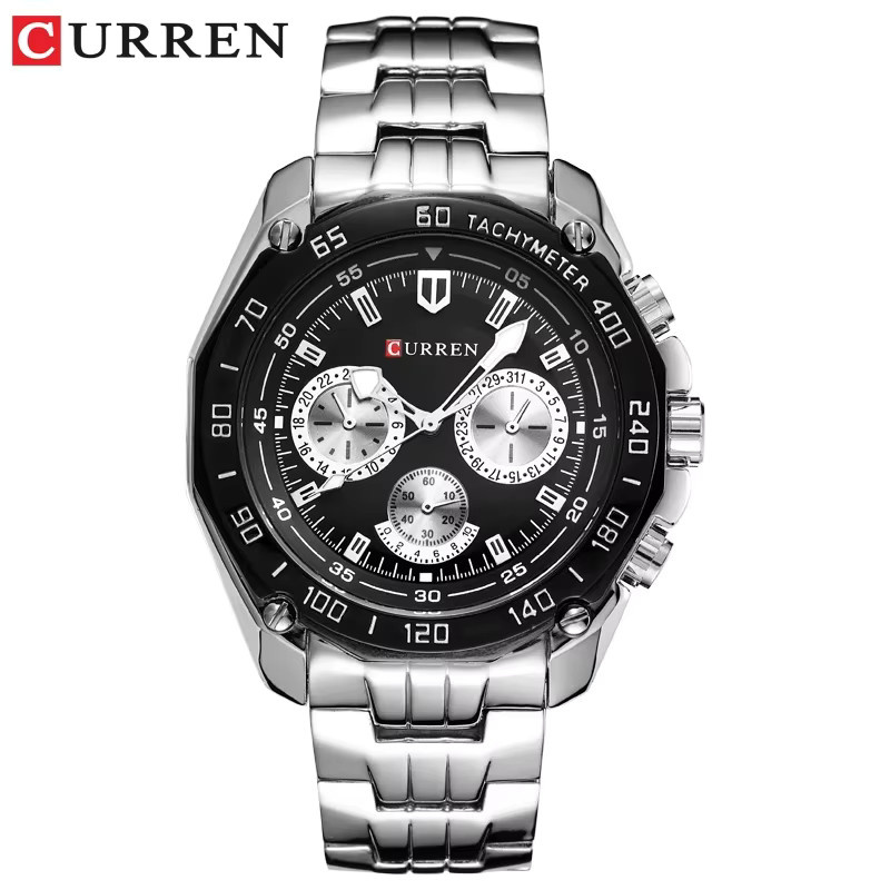 CURREN Armbanduhr Quarz, Edelstahl, Schwarz, Herren - Bild 5