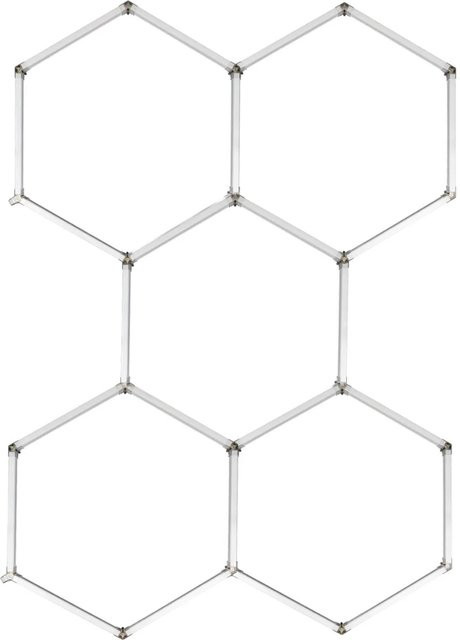 ENOVALITE 5er Set Hexagon LED Deckenleuchte Weiß, 40W, 4400lm, 6500K Kaltweiß, Modulare Sechseck-Leuchte für Werkstatt, Garage und Gaming Room - Bild 1