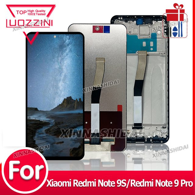 Xiaomi Redmi Note 9 S / 9 Pro LCD Display mit Touchscreen und Rahmen als Ersatzbildschirm - Bild 1