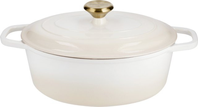 SILVERCREST Premium-Gusseisenbräter aus emailliertem Gusseisen in Beige, Backofenfest - Bild 1