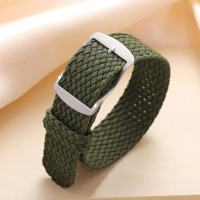 TolTales Uhrenarmband Nylon, grün, Unisex, 16mm - Bild 1