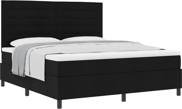 vidaXL Boxspringbett mit Matratze und Taschenfederkern in Schwarz, B/T/H: 180 x 200 x 280 cm - Bild 1