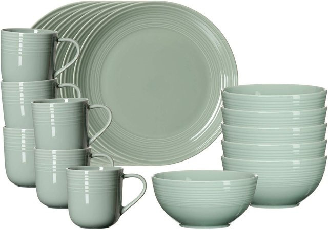 Ritzenhoff & Breker Frühstücks-Set Levi Coffee Service aus Keramik in Grün, 18er Set - Bild 1