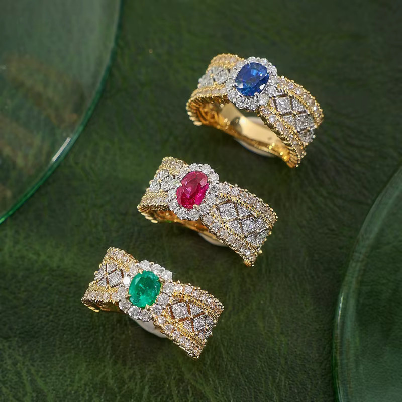 Huitan Ringset, Gold, Zirkonia, Damen - Bild 1