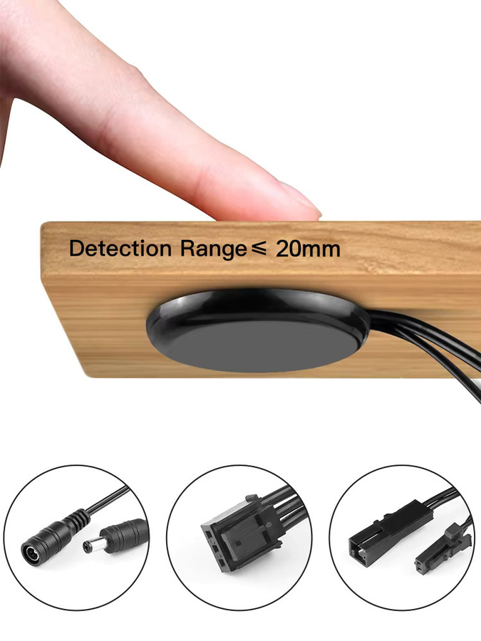Guillermo Touch Dimmer für LED-Licht 12V-24V mit durchdringbarer Holzplatte und 3P/Dupont Schnittstelle in Weiß - Bild 6