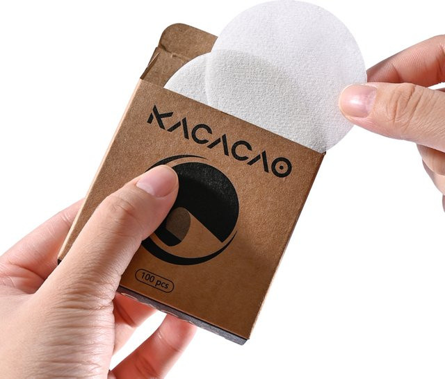 KACACAO Kaffeefilterpapier für Siebträgermaschinen, 100 Stück, Weiß, rund, passend für DeLonghi und Breville, Durchmesser: 51 mm, 53 mm und 58 mm - Bild 1