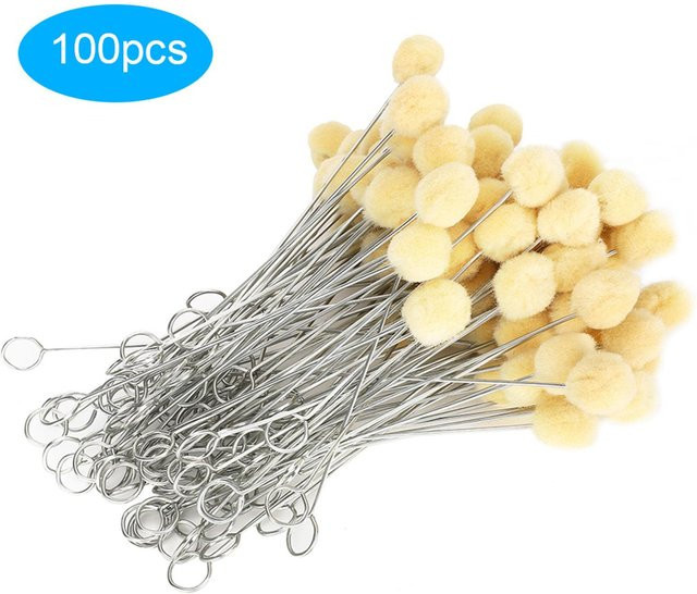 100 Stück GoolRC Lederwolle Daubers mit Metallgriff für DIY Handwerk in Grau und Gelb - Bild 1