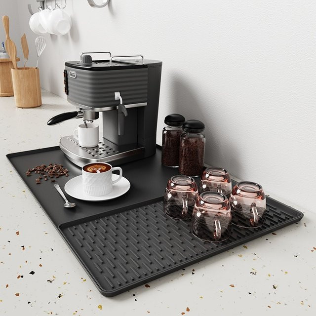 YUAN-ECT Kaffeematte aus Silikon als Abtropfmatte für die Küchentheke und Kaffeebar - Bild 1