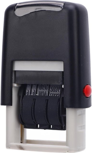 Selbstfärbender Datumsstempel von Painter in Schwarz mit englischer Beschriftung, einstellbar und schnelltrocknend, Maße: 25 x 2,8 mm - Bild 1