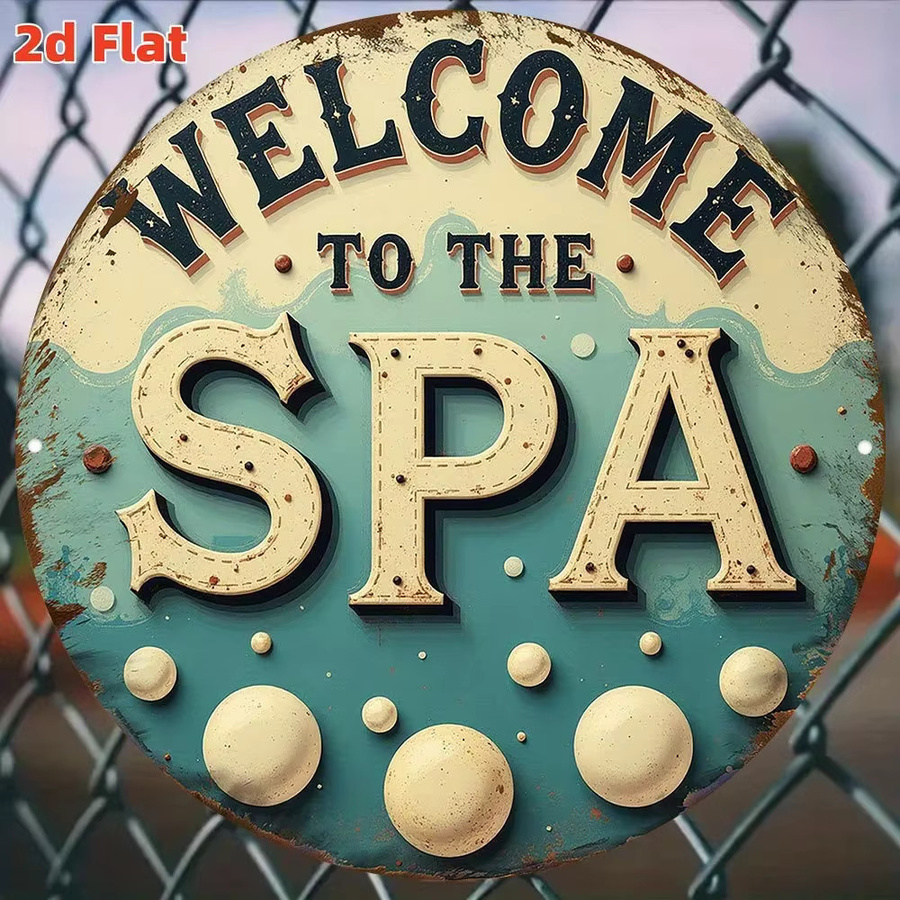 Wandkunstschild Willkommen im Spa von Potdemiel aus Aluminium in Grün - Bild 4