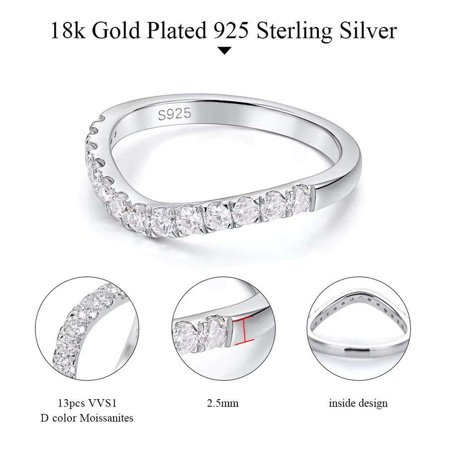 M-JAJA Moissanit-Ring, 925 Silber, Diamant, Damen - Bild 4