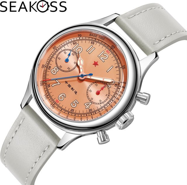 SEAKOSS Chronograph, Automatik, Edelstahl, 38 mm, Herren, Leder - Bild 1