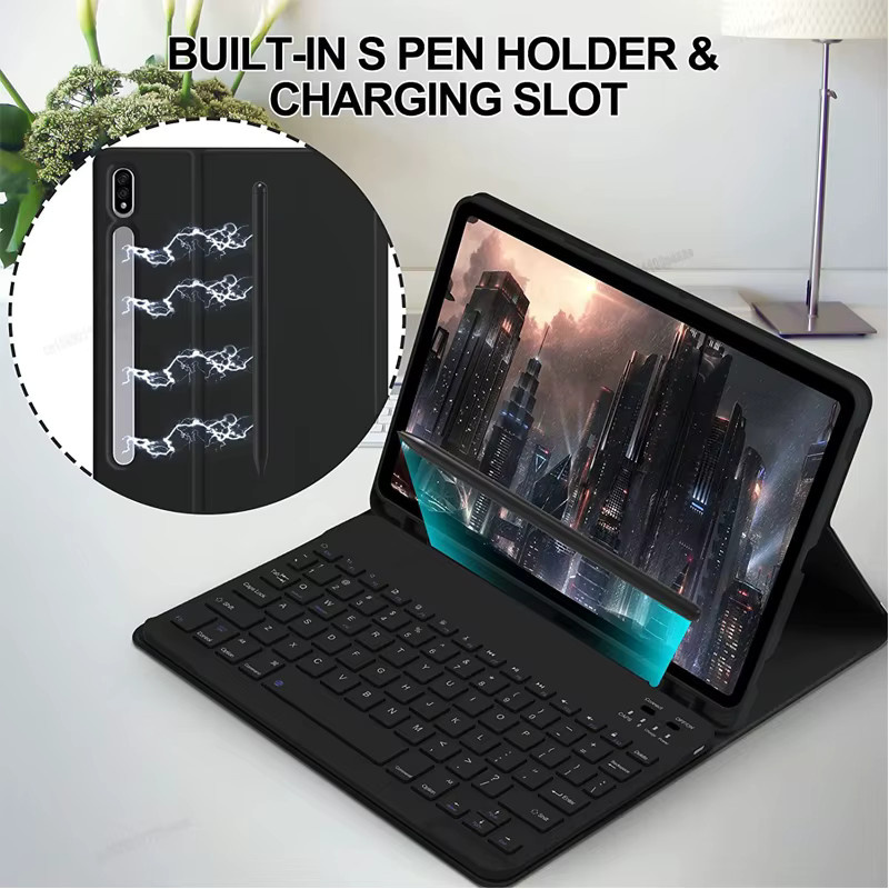 Abnehmbare Bluetooth-Tastaturhülle für Samsung Galaxy Tab S7 und Tab S8 11 Zoll in Schwarz oder Pink - Bild 2