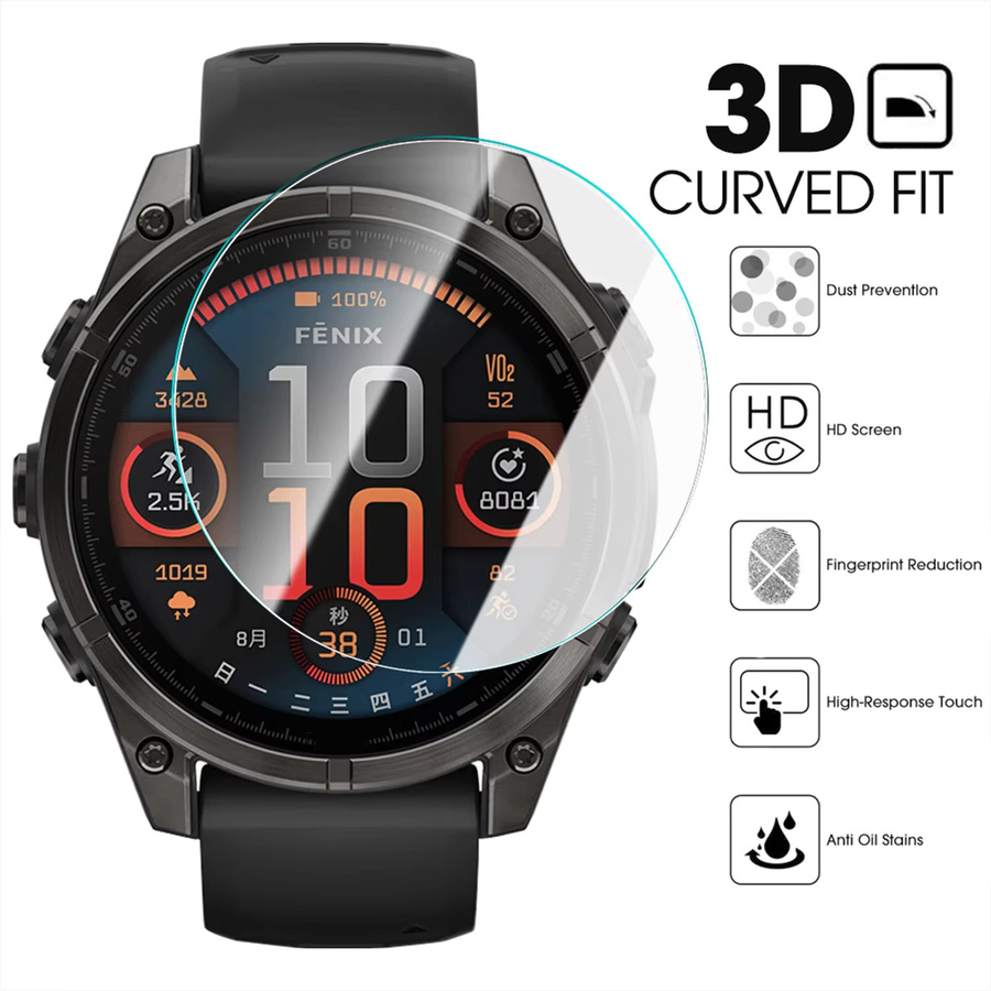 Garmin Schutzglas für Fenix 8 Solar AMOLED, transparent - Bild 2