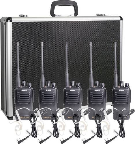 Alinco PMR-Handfunkgerät Team-Set DJ-PAX-4 + KEP-24-VK in Schwarz, 5er Set - Bild 1