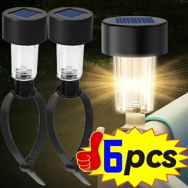 Wasserdichte Solar-LED-Bodenleuchten für Pool und Garten in Zylinderform, Schwarz oder Weiß - Bild 1
