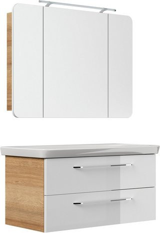 FACKELMANN Waschplatz-Set MILANO in Asteiche und Weiss, Breite: 107,3 cm - Bild 1