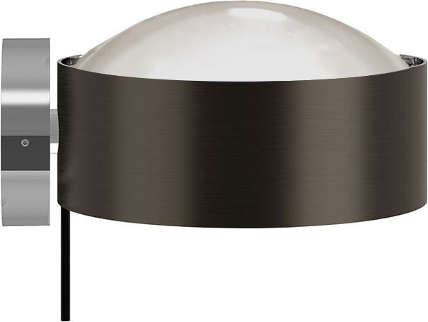 Top Light Puk! 160 Wall Avantgarde LED-Wandleuchte in Black Wood und Chrom mit mattem Glas und Linse in Warmweiß (2700K) - Bild 1