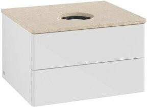 V&B Waschtischunterschrank Antao ohne Frontstruktur in Weiß lackiert, B/T/H: 60 x 36 x 50 cm - Bild 1