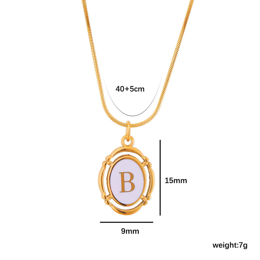 MECYLIFE Halskette, Emaille-Buchstaben-Anhänger, Gold, Damen - Bild 2