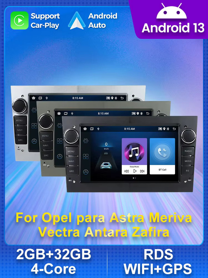 NAVIFANS Android 15 Auto-Autoradio mit CarPlay für Opel Astra H J, Vectra, Vauxhall Antara, Zafira, Corsa C D, Vivaro und Meriva, 2DIN Stereo in Schwarz und Silber - Bild 6