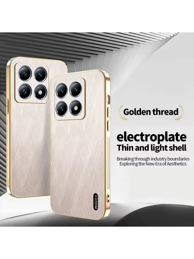 Goldene Lederhülle für Xiaomi Poco X7 X6 F6 M6 Pro C75 C61 5G mit Stoßschutz und Vollschutz-Abdeckung - Bild 6