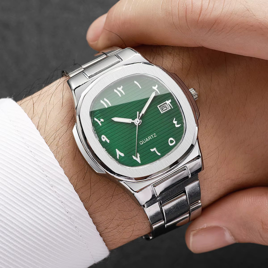 RUNERR Armbanduhr Quarz, Edelstahl, Grün, Herren, 2-teiliges Set - Bild 2