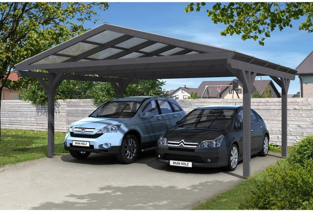 SKANHOLZ Carport Wendland Satteldach aus Fichte Leimholz in Schiefergrau B/T/H: 570 x 541 x 308 cm - Bild 3