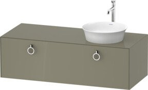 Duravit Waschtischunterschrank White Tulip in Steingrau Hochglanz, Wandmontage, B: 130 cm, T: 55 cm, H: 40,8 cm - Bild 1