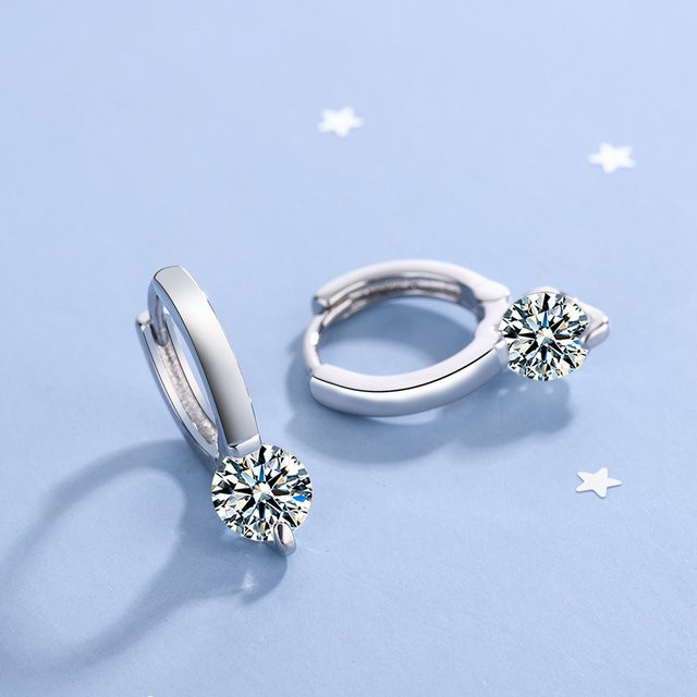 SAY Ohrringe 925 Sterlingsilber, Moissanit, Damen - Bild 1