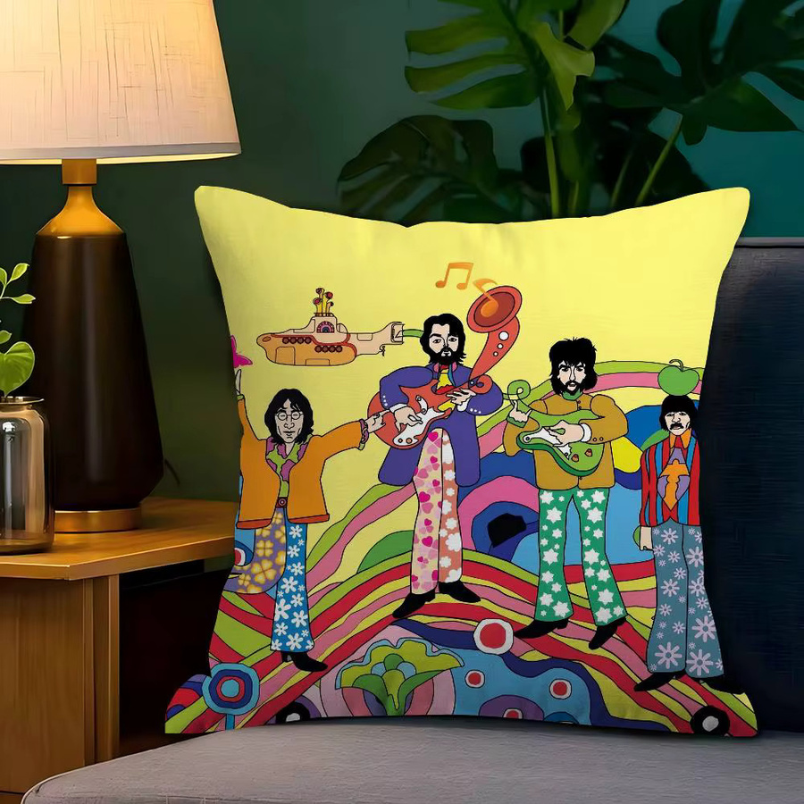 Beatles Anime Kissenbezug mit Grafikdesign in Multicolour für Sofa und Bett - Bild 4