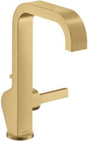 Hansgrohe Axor Citterio Waschtisch-Einhebelmischer in Gold mit Pin-Griff und Pop-up-Abfluss, gebürstetes Messing - Bild 1