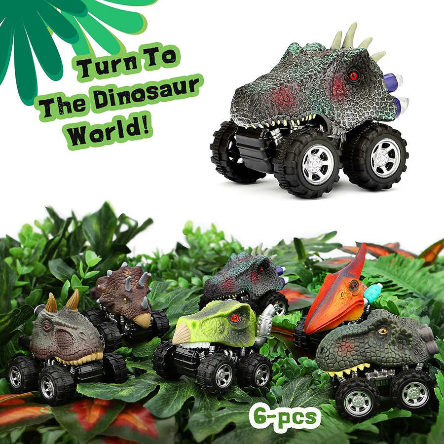 Fashnics Dinosaurier Pull Back Cars Mini-Monstertruck Auto-Spielzeug-Set - Bild 5