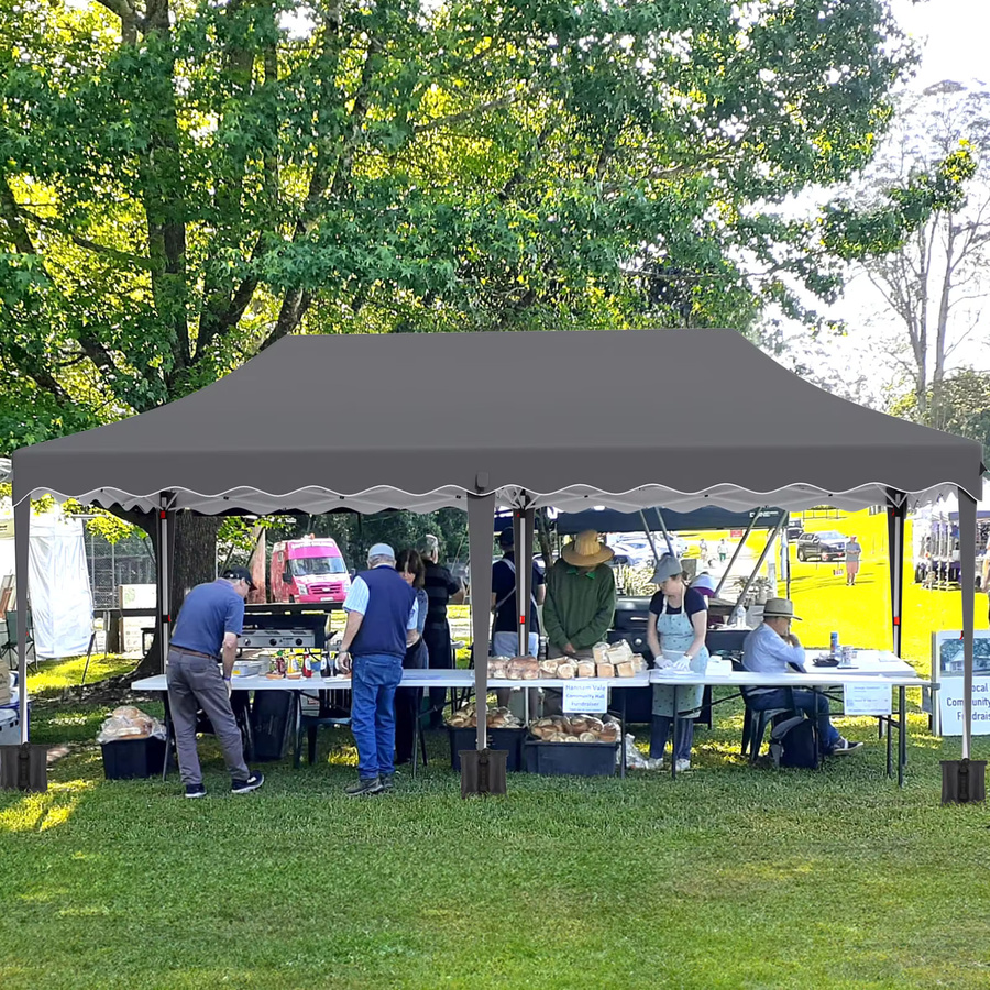 Homfa Pop-up-Zelt Pavillon in Schwarz mit 6 Seitenwänden, wasserdicht und UV 50+, B/T/H: 600 x 300 x 300 cm - Bild 6