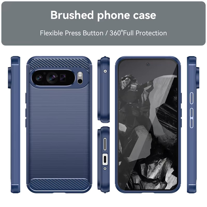 Business Ultra Slim Carbonfaser-TPU-Schutzhülle für Google Pixel 10, 9 Pro XL, 8, 7, 6a Pro in Schwarz oder Blau - Bild 2