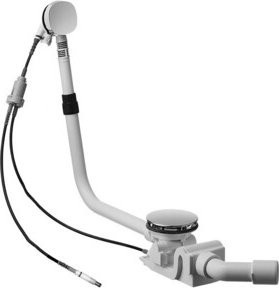 Duravit Ablauf- und Überlaufgarnitur Quadroval mit Wanneneinlauf für Shower + Bath W in Silber - Bild 1