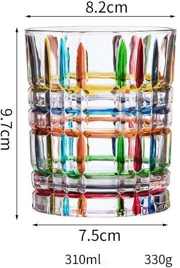 2er-Set Yiran Furniture Kristall-Whiskeybecher im Zecchin-Design, bunte Tumbler für Whisky und Likör, 350 ml - Bild 1